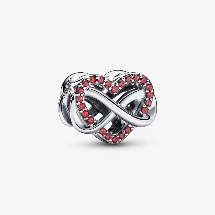 Family Infinity Red Heart Charm