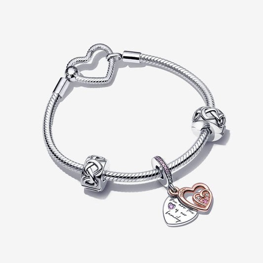 Entwined Infinite Hearts Bracelet Gift Set