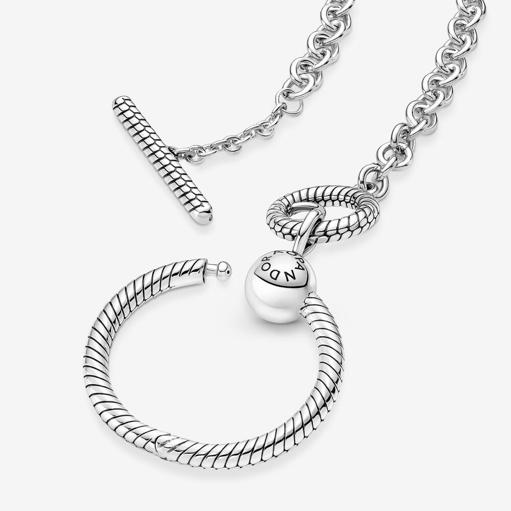 Pandora Moments O Pendant T-bar Necklace