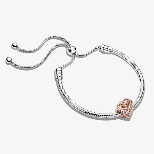 Sparkling Entwined Hearts-Brazalete