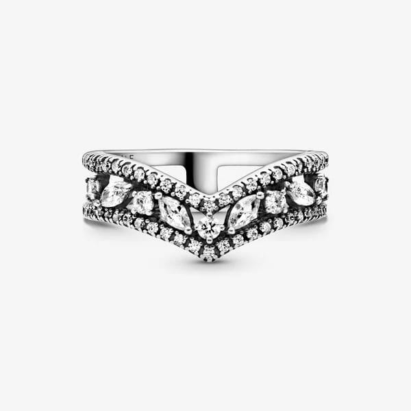 Sparkling Marquise Double Wishbone -Anillo