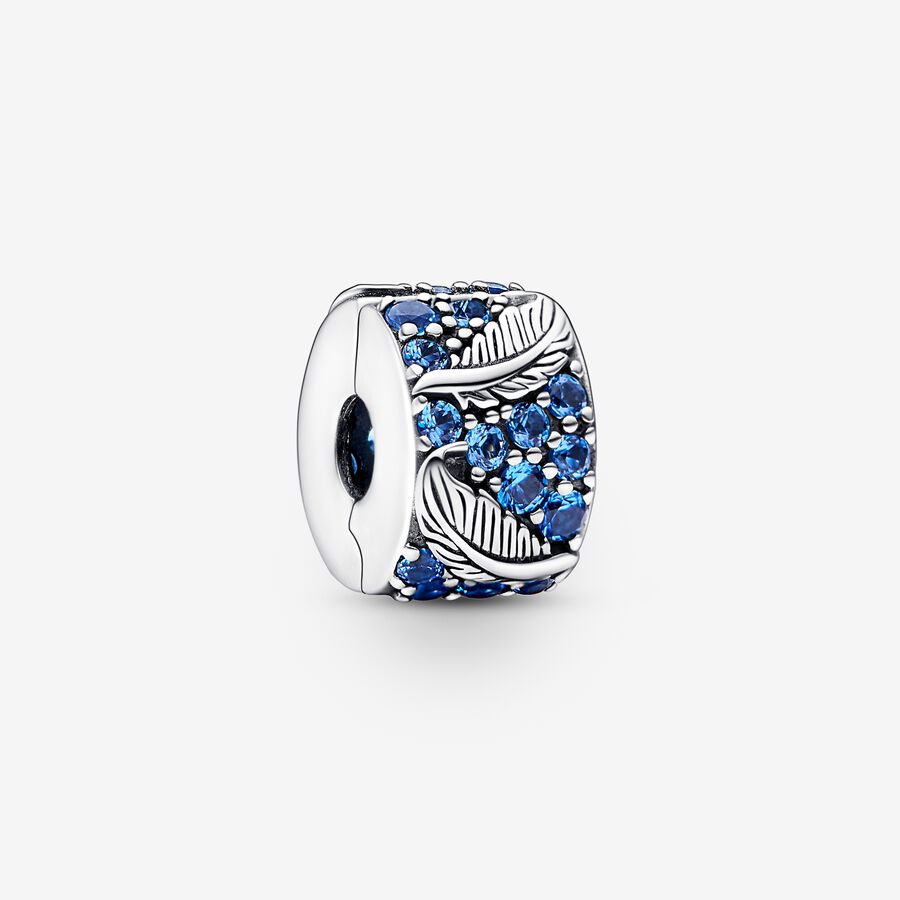 Curved Feather & Pavé Clip Charm