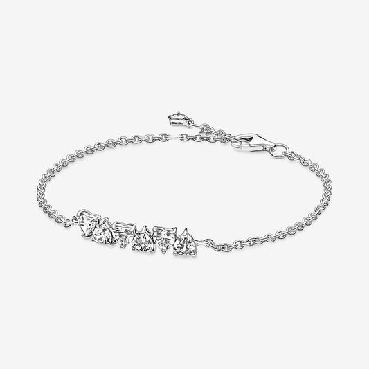 Sparkling Endless Hearts Chain Bracelet