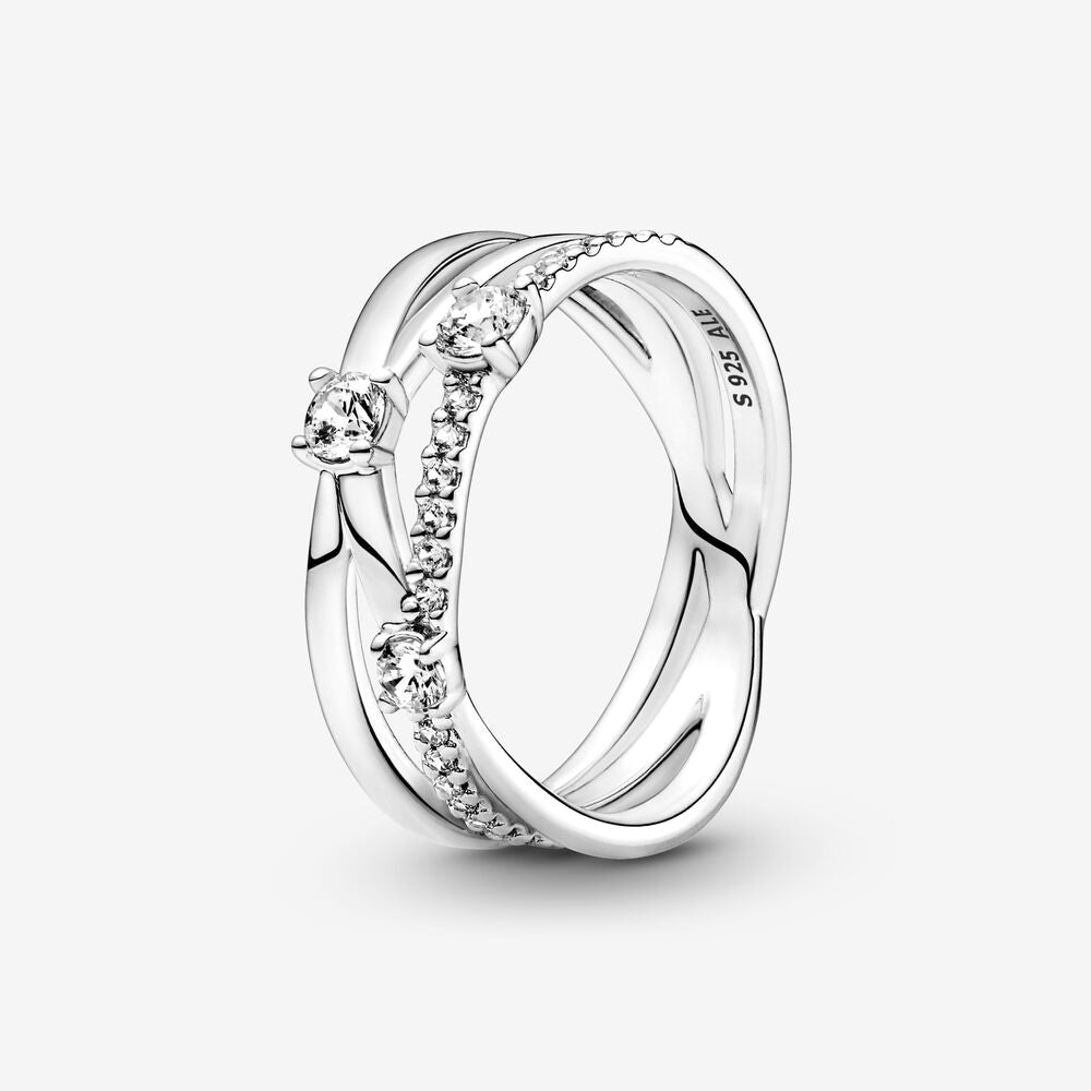 Sparkling Triple Band Ring~ Silver