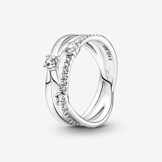 Sparkling Triple Band Ring~ Silver