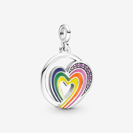 Pandora ME Rainbow Heart of Freedom Medallion