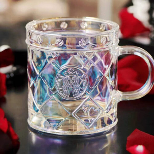 Series Argyle Three-dimensional Pattern Siren Logo Glass Mug Cup