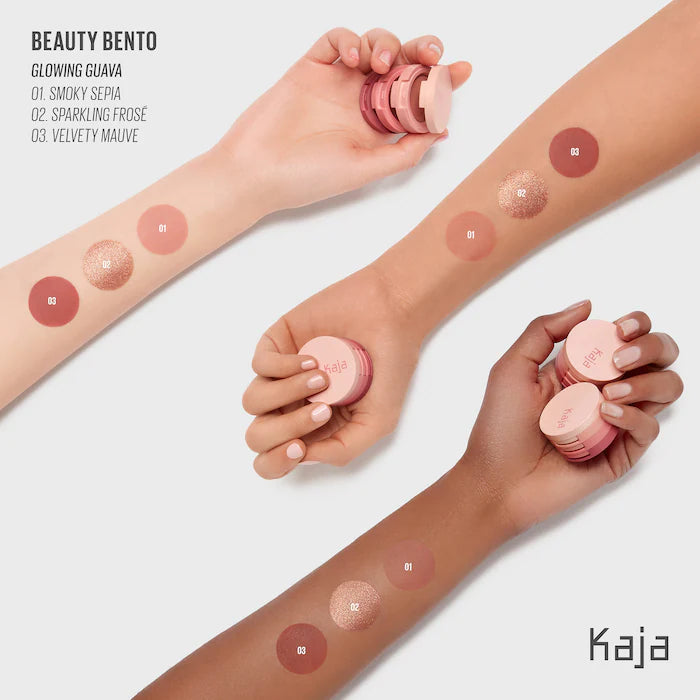 Kaja Eye Bento Bouncy Eyeshadow Trio-Glowing Guava