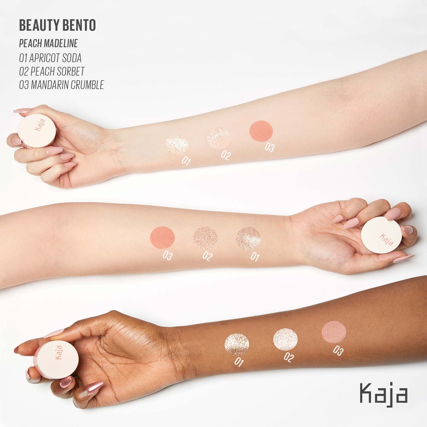 Kaja Eye Bento Bouncy Eyeshadow Trio- Peach Madeline