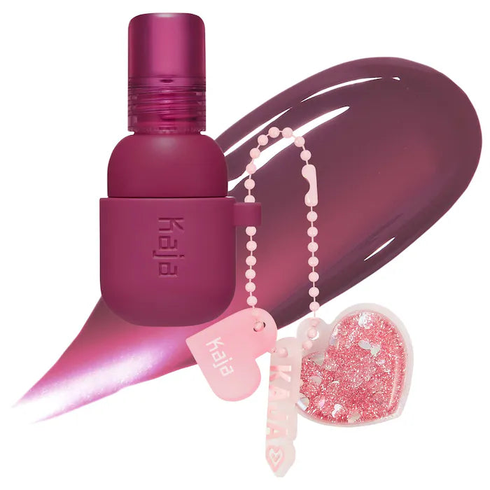 Kaja Jelly Charm Glazed Lip Stain & Blush With Keychain- Berry Colada