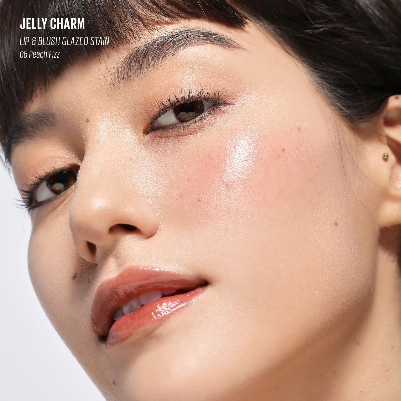 Kaja Jelly Charm Glazed Lip Stain & Blush With Keychain- Peach Fizz