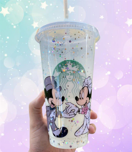Vaso Starbucks-Boda Mickey & Minnie