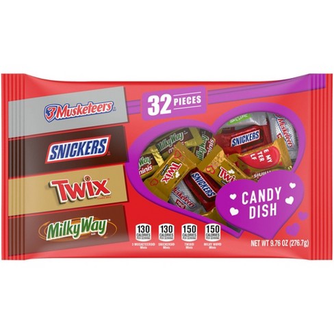 3 Musketeers Snickers Milky Way and Twix Valentine's Minis Mix Variety Pack