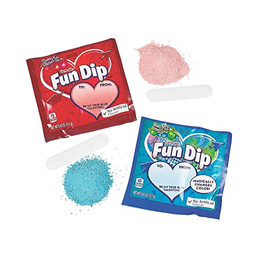 Lik-m-aid Fun Dip Valentine's Day Exchange Candy & Card Kit